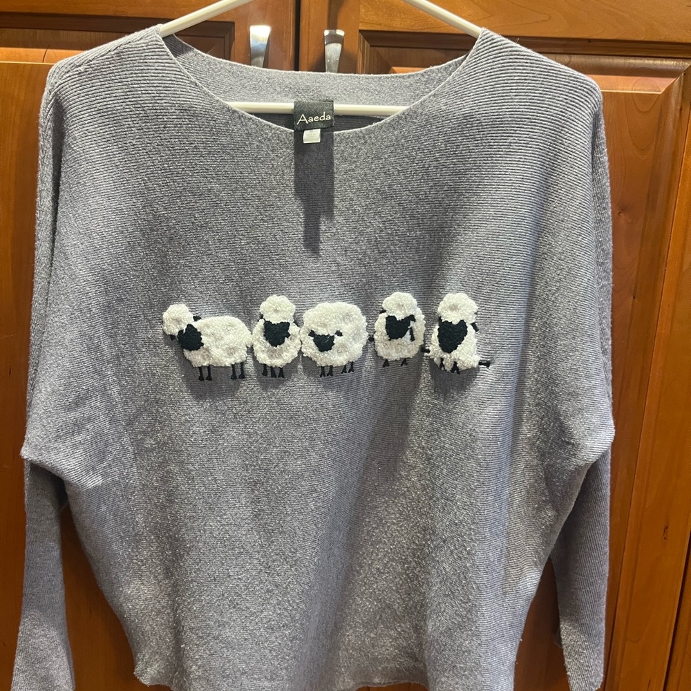 Grey Sheep Pattern Women's Sweater